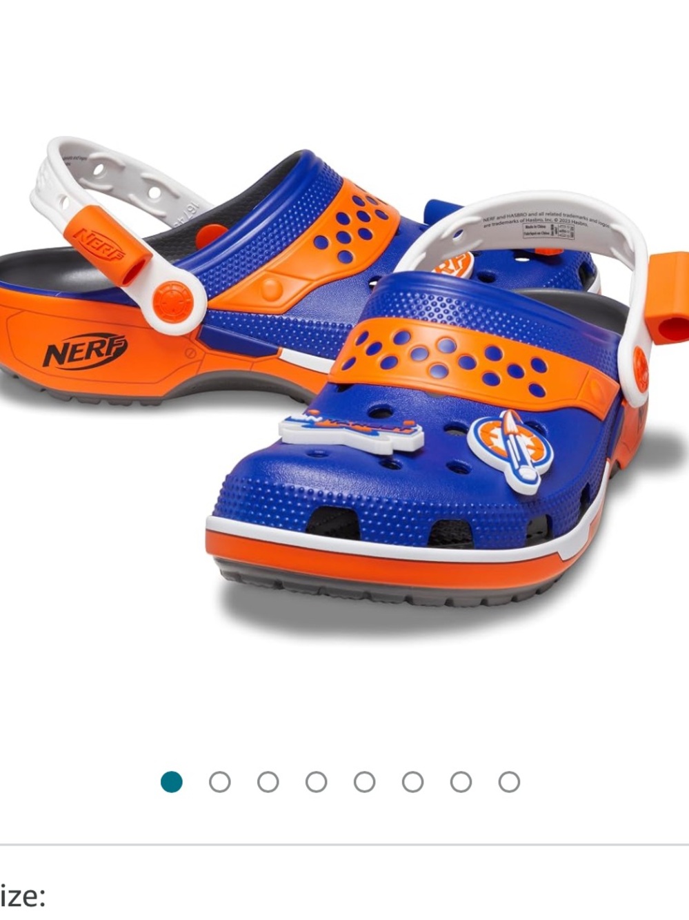 Nerf Kids Sandal Clogs in Blue, Orange & White, size 4